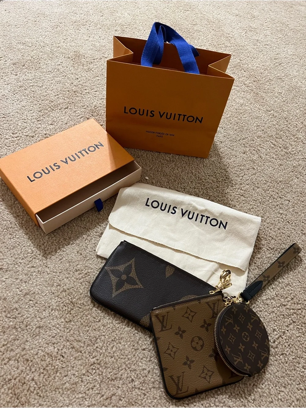 Louis Vuitton Monogram Canvas Multi-Pouch Key & Card Holder Set in Brown